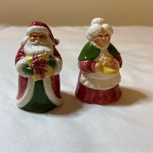 Festive Santa and Mrs. Claus Figurine Salt and Pepper shakers